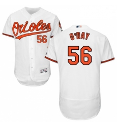 Mens Majestic Baltimore Orioles 56 Darren ODay White Home Flex Base Authentic Collection MLB Jersey