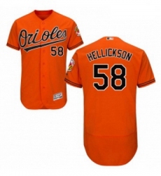 Mens Majestic Baltimore Orioles 58 Jeremy Hellickson Orange Flexbase Authentic Collection MLB Jersey