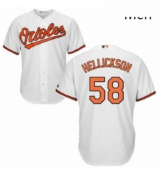 Mens Majestic Baltimore Orioles 58 Jeremy Hellickson Replica White Home Cool Base MLB Jersey 