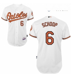 Mens Majestic Baltimore Orioles 6 Jonathan Schoop Replica White Home Cool Base MLB Jersey