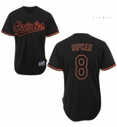 Mens Majestic Baltimore Orioles 8 Cal Ripken Authentic Black Fashion MLB Jersey