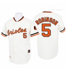 Mens Mitchell and Ness 1970 Baltimore Orioles 5 Brooks Robinson Authentic White Throwback MLB Jersey