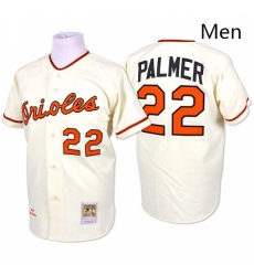 Mens Mitchell and Ness Baltimore Orioles 22 Jim Palmer Authentic Cream Throwback MLB Jersey