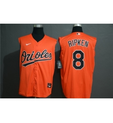Orioles 8 Cal Ripken Jr Orange Nike Cool Base Sleeveless Jersey