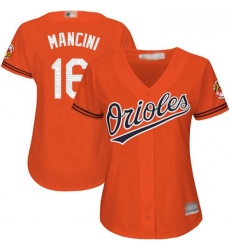 Orioles #16 Trey Mancini Orange Women Alternate Stitched Baseball Jersey