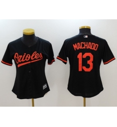 Women Baltimore Orioles 13 Manny Machado Black Cool Base Stitched Jerse