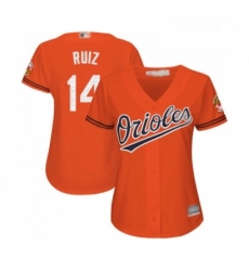 Womens Baltimore Orioles 14 Rio Ruiz Replica Orange Alternate Cool Base Baseball Jersey 
