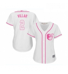 Womens Baltimore Orioles 2 Jonathan Villar Replica White Fashion Cool Base Baseball Jersey 