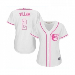 Womens Baltimore Orioles 2 Jonathan Villar Replica White Fashion Cool Base Baseball Jersey 