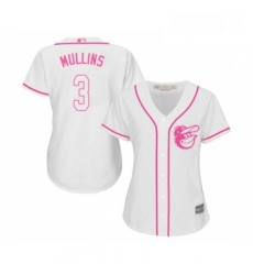 Womens Baltimore Orioles 3 Cedric Mullins Replica White Fashion Cool Base Baseball Jersey 