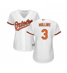 Womens Baltimore Orioles 3 Cedric Mullins Replica White Home Cool Base Baseball Jersey 
