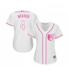 Womens Baltimore Orioles 4 Earl Weaver Replica White Fashion Cool Base Baseball Jersey 