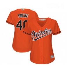 Womens Baltimore Orioles 40 Jesus Sucre Replica Orange Alternate Cool Base Baseball Jersey 