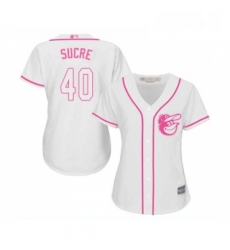 Womens Baltimore Orioles 40 Jesus Sucre Replica White Fashion Cool Base Baseball Jersey 