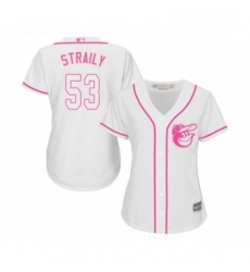 Womens Baltimore Orioles 53 Dan Straily Replica White Fashion Cool Base Baseball Jersey 