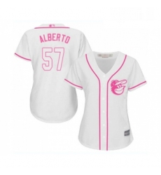 Womens Baltimore Orioles 57 Hanser Alberto Replica White Fashion Cool Base Baseball Jersey 
