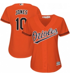 Womens Majestic Baltimore Orioles 10 Adam Jones Authentic Orange Alternate Cool Base MLB Jersey