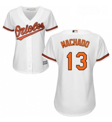 Womens Majestic Baltimore Orioles 13 Manny Machado Authentic White Home Cool Base MLB Jersey