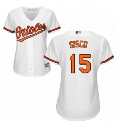 Womens Majestic Baltimore Orioles 15 Chance Sisco Replica White Home Cool Base MLB Jersey 