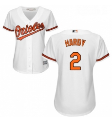 Womens Majestic Baltimore Orioles 2 JJ Hardy Authentic White Home Cool Base MLB Jersey