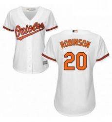 Womens Majestic Baltimore Orioles 20 Frank Robinson Authentic White Home Cool Base MLB Jersey