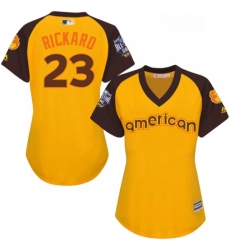Womens Majestic Baltimore Orioles 23 Joey Rickard Authentic Yellow 2016 All Star American League BP Cool Base MLB Jersey