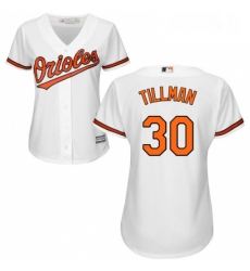 Womens Majestic Baltimore Orioles 30 Chris Tillman Authentic White Home Cool Base MLB Jersey