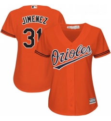 Womens Majestic Baltimore Orioles 31 Ubaldo Jimenez Replica Orange Alternate Cool Base MLB Jersey