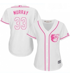 Womens Majestic Baltimore Orioles 33 Eddie Murray Replica White Fashion Cool Base MLB Jersey