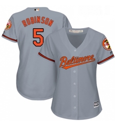 Womens Majestic Baltimore Orioles 5 Brooks Robinson Authentic Grey Road Cool Base MLB Jersey