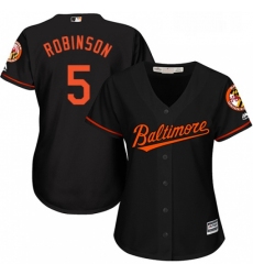 Womens Majestic Baltimore Orioles 5 Brooks Robinson Replica Black Alternate Cool Base MLB Jersey