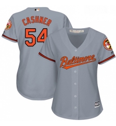 Womens Majestic Baltimore Orioles 54 Andrew Cashner Authentic Grey Road Cool Base MLB Jersey 