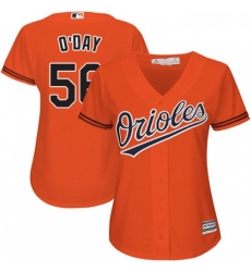 Womens Majestic Baltimore Orioles 56 Darren ODay Replica Orange Alternate Cool Base MLB Jersey