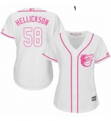 Womens Majestic Baltimore Orioles 58 Jeremy Hellickson Authentic White Fashion Cool Base MLB Jersey 