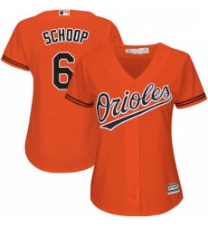Womens Majestic Baltimore Orioles 6 Jonathan Schoop Authentic Orange Alternate Cool Base MLB Jersey