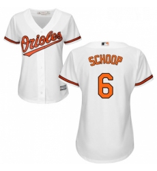 Womens Majestic Baltimore Orioles 6 Jonathan Schoop Replica White Home Cool Base MLB Jersey