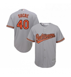 Youth Baltimore Orioles 40 Jesus Sucre Replica Grey Road Cool Base Baseball Jersey 