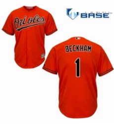 Youth Majestic Baltimore Orioles 1 Tim Beckham Authentic Orange Alternate Cool Base MLB Jersey 