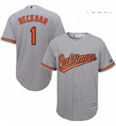 Youth Majestic Baltimore Orioles 1 Tim Beckham Replica Grey Road Cool Base MLB Jersey 