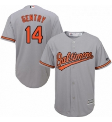 Youth Majestic Baltimore Orioles 14 Craig Gentry Replica Grey Road Cool Base MLB Jersey 