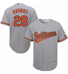 Youth Majestic Baltimore Orioles 28 Colby Rasmus Authentic Grey Road Cool Base MLB Jersey 