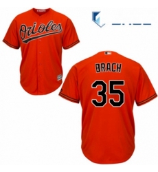 Youth Majestic Baltimore Orioles 35 Brad Brach Authentic Orange Alternate Cool Base MLB Jersey 