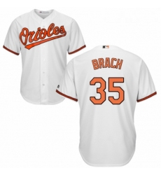Youth Majestic Baltimore Orioles 35 Brad Brach Authentic White Home Cool Base MLB Jersey 