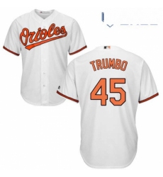 Youth Majestic Baltimore Orioles 45 Mark Trumbo Authentic White Home Cool Base MLB Jersey