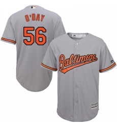 Youth Majestic Baltimore Orioles 56 Darren ODay Replica Grey Road Cool Base MLB Jersey
