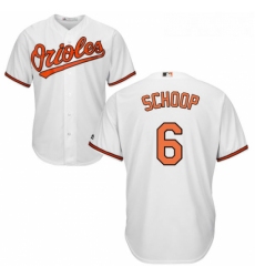 Youth Majestic Baltimore Orioles 6 Jonathan Schoop Authentic White Home Cool Base MLB Jersey