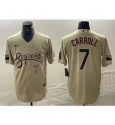 MLB Diamondbacks 7 Corbin Carroll Cream City Nike Cool Base Men Jersey