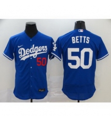 MLB Dodgers 50 Mookie Betts Blue 2020 Nike Flexbase Men Jersey