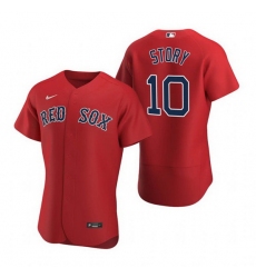 Men Boston Red Sox 10 Trevor Story Red Flex Base Stitched Baseball jersey
