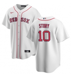 Men Boston Red Sox 10 Trevor Story White Cool Base Stitched Baseball jersey